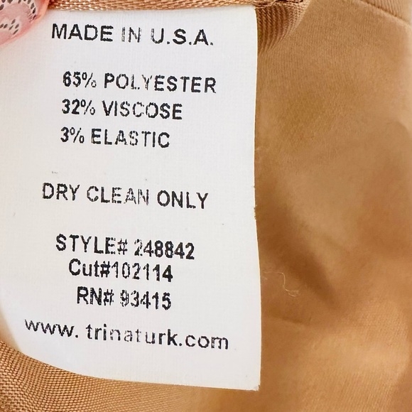 Vintage Trina Turk tan long sleeve tie waist single breasted blazer jacket - Picture 6 of 7